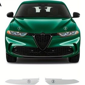Resim Meridiangoods Alfa Romeo Tonale 24-şimdi Hd Headlight Film Siyah Far Kapak Tpu Folyo 