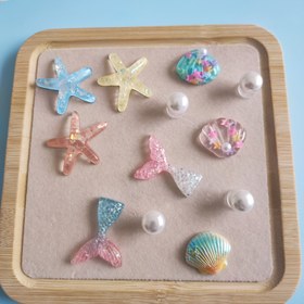 Resim 12 adet Deniz Hayatı Yıldız Balığı, Kabuk, Taklit, Denizkızı Kuyruğu DIY Sandalet Aksesuarları, ABS Malzeme Çıkarılabilir, Yaz Plajı için Uygun, Plaj Seyahat Sandaletleri, Bahçe Ayakkabıları Doğal Dekorasyonlar 