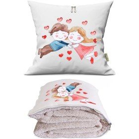 Resim Love 6 Tv Battaniyeli Opsiyonel Dekoratif Araç İçi Yastık Çok Renkli 