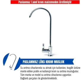 Resim Aqua Duru Su Arıtma Cihazı Lüks Krom Musluk Tüm Markalara Uyumludur 