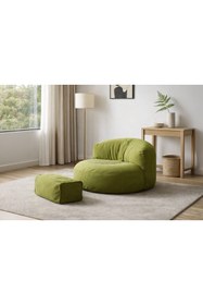 Resim PATARA HOME Mila Modell Puff & Armut Koltuk 2'li Relax Koltuk 