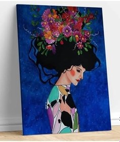 Resim StellaStore Yağlı Boya Tasarımlı-soyut Renkli Kız Kanvas Tablo, 80 x 120 mmc1631 