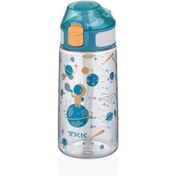 Resim Vagonlife Tkk T3002 500ml Pipetli Yeşil Astronot Desenli Tritan Matara 