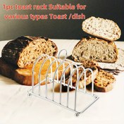 Resim 1 adet Metal Ekmek Rafı 6 Yuvalı - Paslanmaz, Parlatılmış, Dilimlenmiş Ekmek ve Kaplar için İdeal, 5.7 İnç Mutfak Depolama Çözümü Ev ve Ticari Kullanım için, Ticari Mutfak Rafı | Modern Mutfak Eşyaları | Dayanıklı Metal Raf, Ekmek Servis Tabağı 