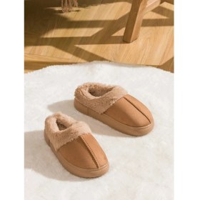 Resim LC Waikiki Lcw Steps Kahverengi Süet Görünümlü Kadın Ev Terliği 