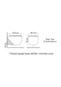 Resim Lena Asma Klozet Kapak Dahil Et-h5110ms Mat Siyah Siyah 