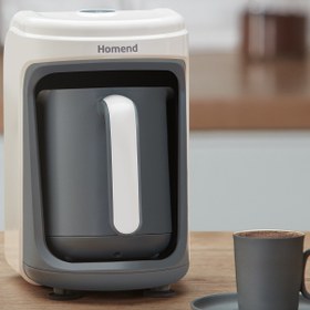 Resim HOMEND Pottoman 1830h 5 Fincan Kapasiteli Bol Köpüklü Türk Kahve Makinesi Bulut Kremi 