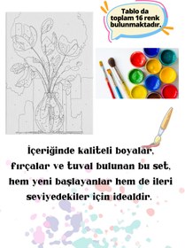Resim Su'lepas Sayılarla Boyama Çerçeveli Hobi Seti Numaralı Tuval Fırça Boya Dahil Kasnaklı İNCİ 40X50 Cm 