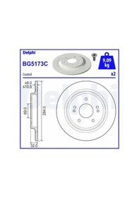 Resim Delphı Bg5173c Arka Fren Diski 58411j9500 - 2 Adettir 