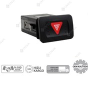 Resim Volkswagen Golf 4 Dörtlü Sinyal Flasör Dügmesi Anahtari 1998-2005 114325343 