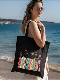 Resim Taylor Swift Book Kitap Siyah Kanvas Bez Çanta – 35x40 cm 