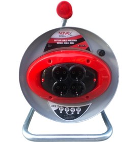 Resim Novax 4lü Grup Metal Makaralı Uzatma Kablo 3x2.5 50mt 