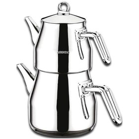 Resim Steelmax 4 Parça Paslanmaz Çelik Çaydanlık Gri 