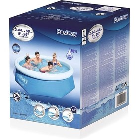Resim Bestway Büyük Şişme Yüzme Havuzu Seti 244 x 66 CM Fe001 Çok Renkli 