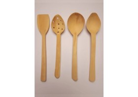Resim Şimşir Ağacı 4 Parça Mutfak Seti, Tahta Kaşık, 28 cm 