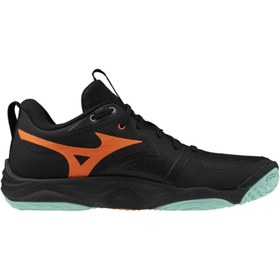 Resim MIZUNO Wave Momentum Elite Erkek Voleybol Ayakkabısı Siyah 