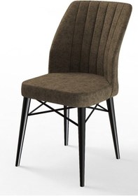 Resim Canisa Concept Flex Serisi Kahve Sandalye Siyah Gürgen Ayaklı Sandalye Kahve Ayaklar Siyah 