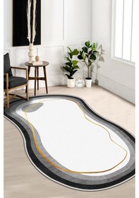 Resim West Home Makinede Yıkanabilir Kaymaz Taban Leke Tutmaz Kesimli Salon Halısı Mutfak Halısı Ve Yolluk 609 White 