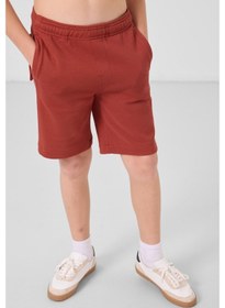 Resim Tommylife Kiremit Pamuklu Yumuşak Dokulu Standart Fit Basic Erkek Çocuk Şort - 11293 Kiremit 