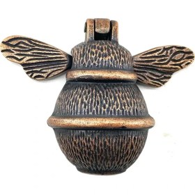 Resim Senka Antika Tarz Dekoratif Pirinç Arı Kapı Tokmağı, Taktak - Küçük, 123X150MM, Antik 