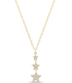 Resim Kayan Yıldız Zirkon Taşlı 925 Ayar Gümüş Kadın Kolye 