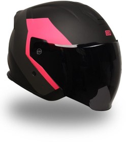 Resim Origine Palio 2.0 Eko Mat Siyah-Pembe Güneş Vizörlü Açık Kask 