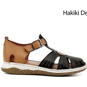 Resim Gönderi R Siyah Dolgu Topuk Hakiki Deri Sandalet Siyah 