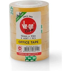 Resim Ve-Ge Selefon Bant Offıce Tape 12X33 6 Lı Paket - 6 Adetli Pak 