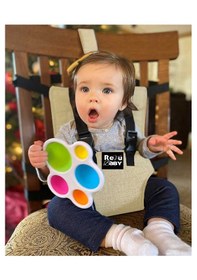 Resim Portatif Kumaş Mama Sandalyesi Taşınabilir Ayarlanabilir Bej 