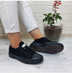 Resim Fiyra 554 Siyah-Siyah Kısa Unisex Sneaker Keten Spor Ayakkabı 