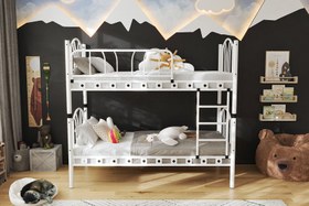 Resim Argimo Bella Genç Çocuk Yatak Odası Metal Ranza ve Karyola - 90x190 / Beyaz 