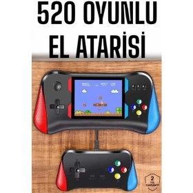 Resim Renklime Gamepad Joystick 500 Oyunlu Retro Oyun Konsolu Tv Bağlantı Özellikli 2 Kişilik Destekli 