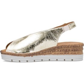 Resim Elit Zeyn8094 Kadın Hakiki Deri Ortopedik Dolgu Topuk Sandalet Altın Altın 