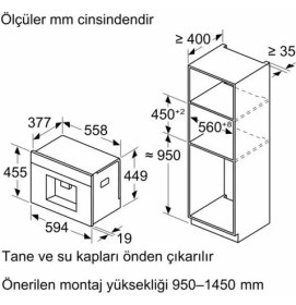 Resim Bosch CTL7181W0 Kahve Makinesi Ankastre Tam Otomatik Beyaz 