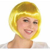 Resim Sarı Renk Parti Peruğu Kısa Küt Saç 