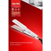Resim Aprilla Ahs-2033 Beyaz Geniş Seramik Kaplamalı Güçlü Saç Düzleştirici (40mm*120mm) 