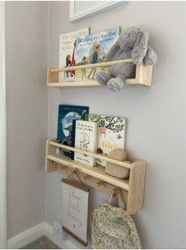 Resim EMTA 50 Cm 2 Li Ahşap Raf Askılık Montessori Kitaplık 