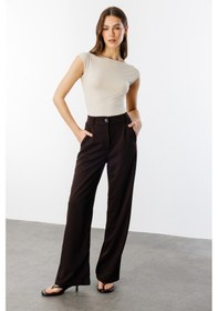 Resim Genius Store Kadın Oversize Palazzo Pantolon Pantolon-001 Kahverengi 