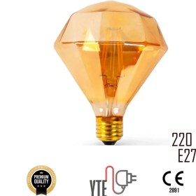 Resim YTE Vintage Filament Rustik E27 220V 2200K Prizmatik Edison Ampul 4W FL95 