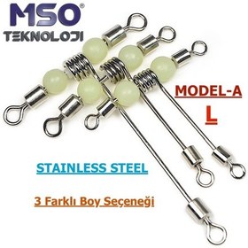 Resim MSO Olta Balıkçılık Paslanmaz Çelik Fosforlu T Fırdöndü (Mod-A) 