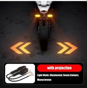 Resim Xuweiwei 2pcs/set 12v Led Lamba Motosiklet Dönüş Işığı Projeksiyon Pedal Atmosfer Lambası Pil Yok 