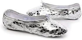 Resim Çocuklar Kızlar İçin Bale Ayakkabıları Streç Süet Olmayan Taban Pu Deri Bale Dans Ayakkabıları Beden 34 