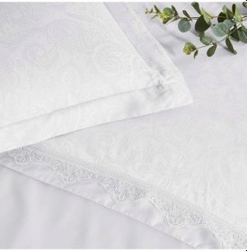 Resim Taç Blanca Jakar Çift Kişilik Nevresim Takımı Beyaz 