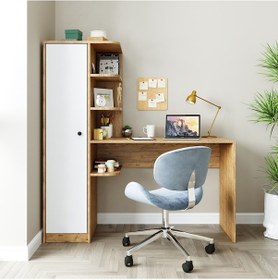 Resim Roma Raflı Çalışma Masası , Çalışma Ofis Masası Sol Dolaplı 