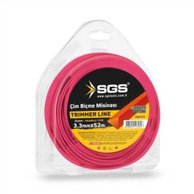 Resim Sgs 4318 Tırpan Misinası 3.3mm 52mt Üçgen Kırmızı 