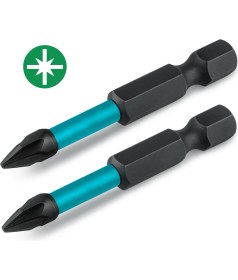 Resim Pozidriv Uç (2 Adet) Mıknatıslı Bits Pz2 50 mm Vida Sökme 5 cm Yıldız Matkap Vidalama Ucu S2 Çeliği 