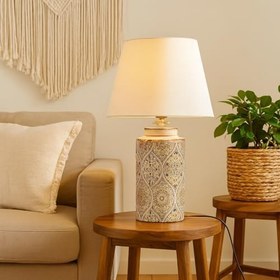 Resim Damora Handmade Dekoratif Seramik Abajur | El Yapımı, Çok Renkli, Modern Aydınlatma | 46-70 cm | E27 Duy Uyumlu | A Sınıfı Enerji Tasarruflu 