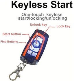 Resim Tüm Hava Koşullarına Uygun Motosiklet Alarm Sistemi 12v Evrensel Uyumlu 1 Yeşil 1 Turuncu Tek Yönlü Motor Başlatma 125db Ses Uyarısı Güçlü Sensörler 