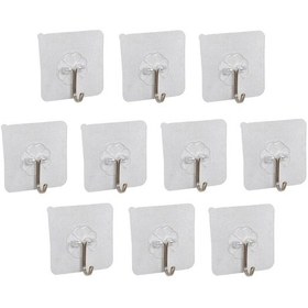 Resim Kendinden Yapışkanlı Şeffaf Askı Metal Kancalı Askılık 10 Adet 