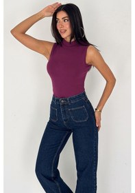 Resim Noa & Noa Kadın Kolsuz Boğazlı Basic Body Sleek Core Mor 